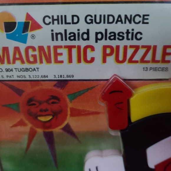 1960s Magnetic Puzzle No. 904 Tugboat PUFFY Vintage Toy - Picture 3 of 7